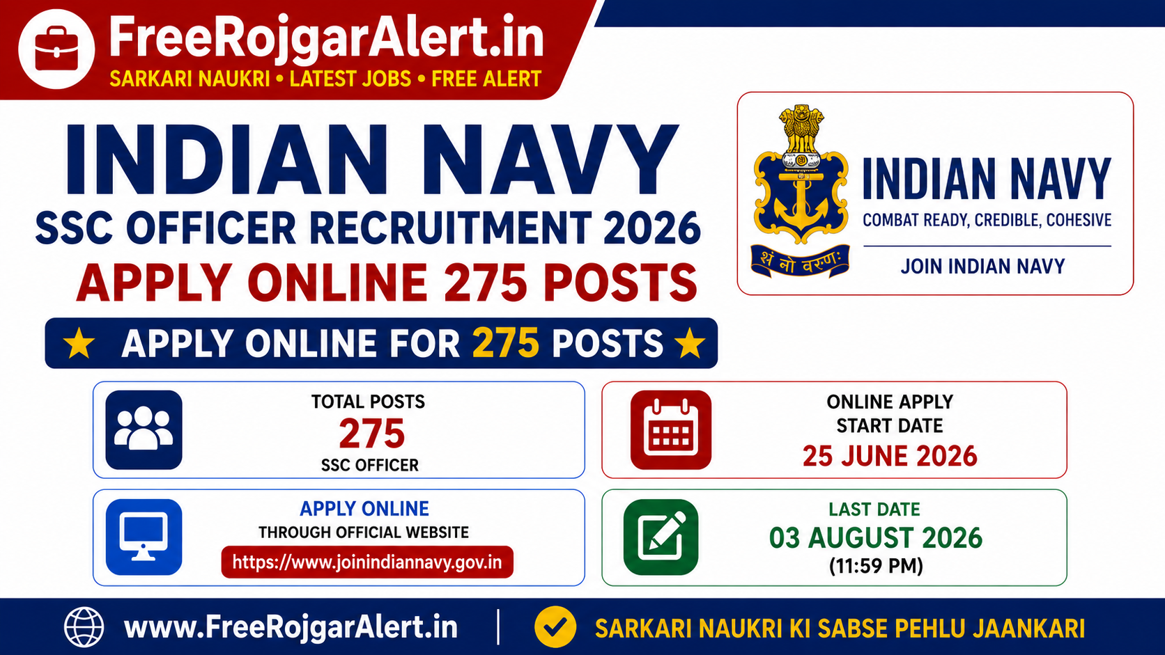 Indian Navy SSC Officer Recruitment 2026 Notification