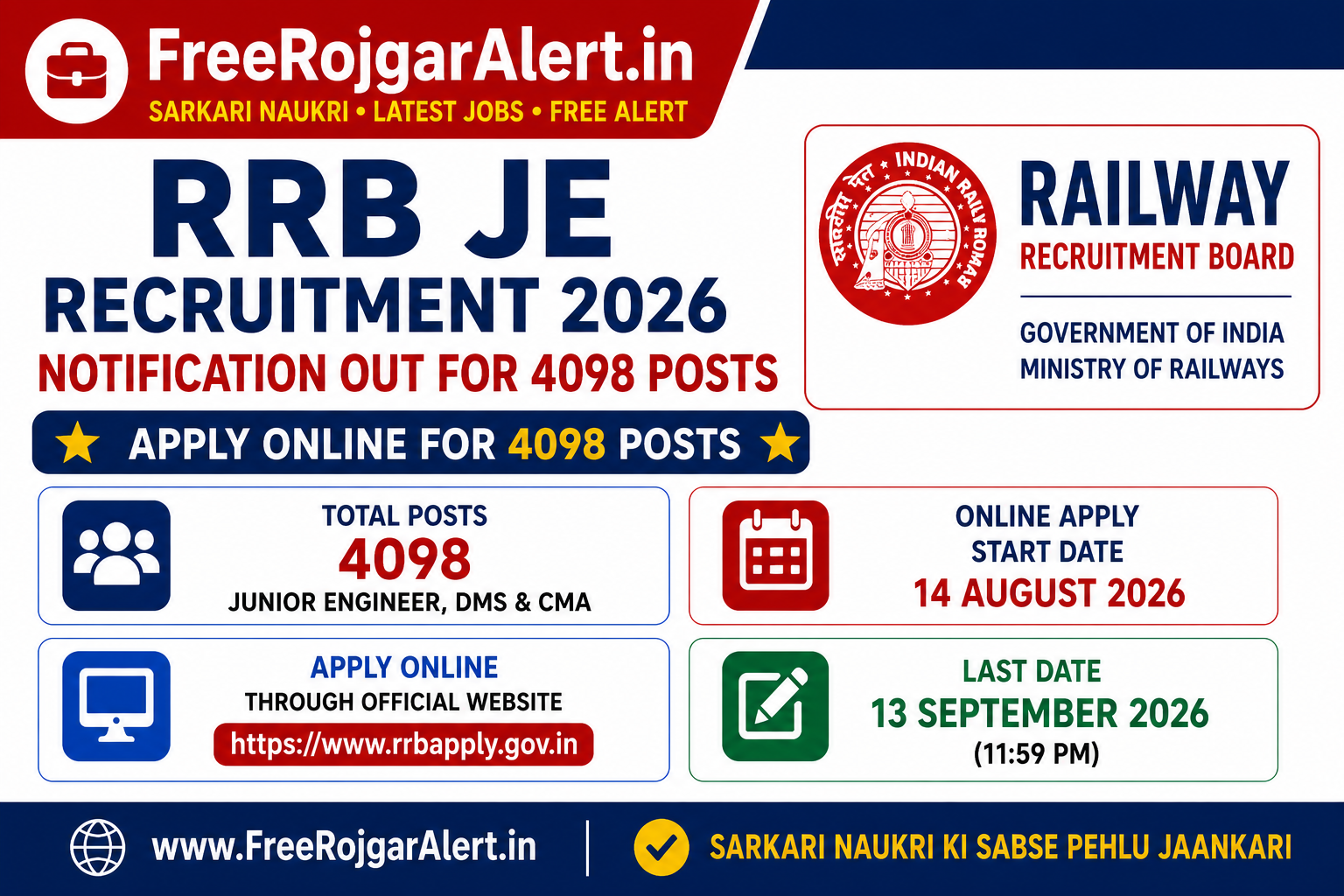 RRB JE Recruitment 2026