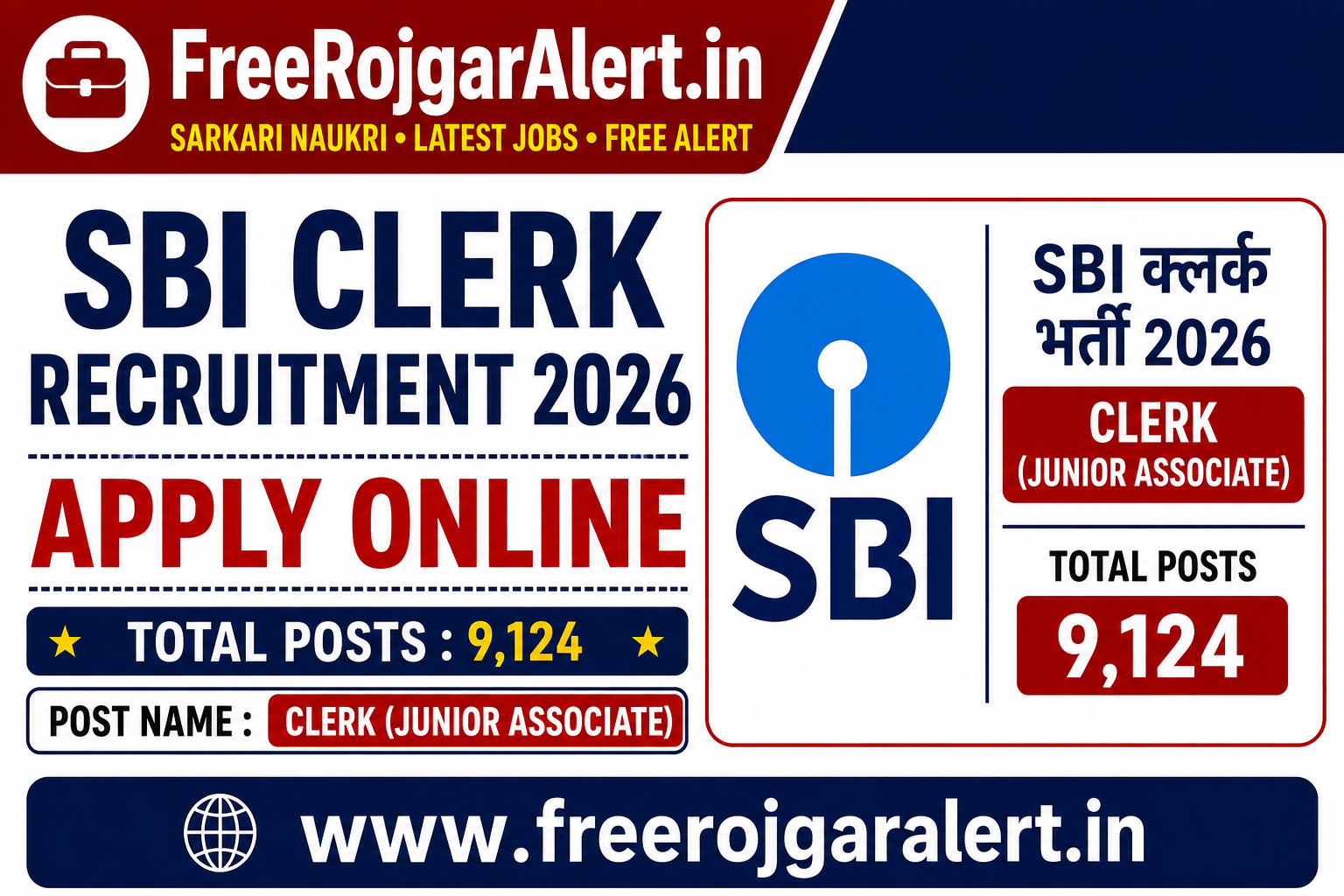 SBI Clerk Recruitment 2026 – Apply Online for 9124 Posts